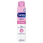 Sanex Dermo Invisible Antiperspirant Deodorant Spray 200ml | up to 24-hour sweat and odour protection | anti-stain protection | restores skin’s natural pH | dermatologically tested