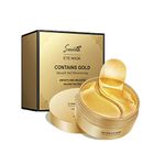 Under Eye Patches, 24K Gold Under Eye Treatment Masks, Collagen Patches Eye Masks with Moisturizing and Anti-Aging Effect,for Puffy Eyes, Dark Circles, Eye Bags, Improve Lines and Wrinkles- 60Pcs