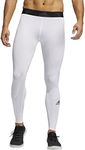 adidas Men's Techfit Long Tights, White, Large