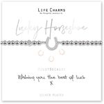 Life Charms Womens Lucky Horseshoe Bracelet Silver Plated