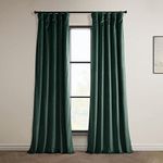 HPD Half Price Drapes Heritage Plush Velvet Curtains 108 Inches Long Room Darkening Curtains for Bedroom & Living Room 50W x 108L, (1 Panel), Forestry Green