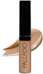 Palladio Liquid Concealer, Medium Coverage, Lightweight and Buildable Formula for Seamless Coverage, Conceals Imperfections, Brightens Skin, and Lasts All Day, Tan Deep