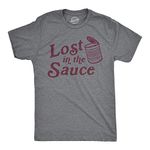 Mens Lost in The Sauce Tshirt Funny Thanksgiving Dinner Turkey Day Cranberry Sauce Tee Mens Funny T Shirts Thanksgiving T Shirt for Men Funny Food T Shirt Dark Grey S