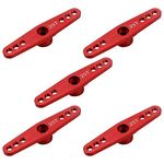 Fasizi 5Pcs 25T One-word Rocker Arm Standard Steering Gear Swing Arm Digital Gear Metal Universal Upgrade Parts - Red