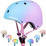 CELOID Kids Bike Helmet,Toddler Skateboard Helmets for Ages 5-6-8 Years Boys Girls,Adjustable Multi-Sport Bicycle Skateboarding Roller Skating Scooter Balance Bike Helmet,Blue Pink