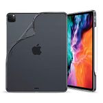 ESR Rebound Soft Shell Case for iPad Pro 12.9" 2020, Clear TPU Back Cover, Supports Apple Pencil Wireless Slim-Fit Shell Case, for iPad Pro 12.9" 4th Generation, Transparent Black