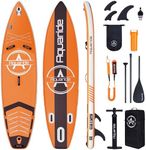 AQUARIDE Inflatable Stand Up Paddle Board for Adults - Premium SUP Board Bundle for Men & Women - Comes with High-Performance Paddleboard Pump, Durable Fin & Useful Accessories (Orange Power)