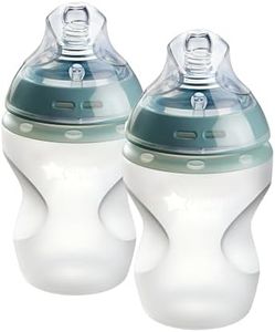 Tommee Tippee Closer to Nature Soft Feel Silicone Baby Bottles, Slow Flow Breast-Like Teat with Anti-Colic Valve, Stain and Odour Resistant, 260ml, Pack of 2, 0 Months+