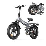 DEEPOWER Folding Electric Bicycle, 250W 20" x 4.0 Fat Tire Electric Bike, 25KM/H, 48V 20Ah Removable Battery, 7-Speed Gears, Mechanical Disc Oil Brakes, Ebike for Adults (Gray)