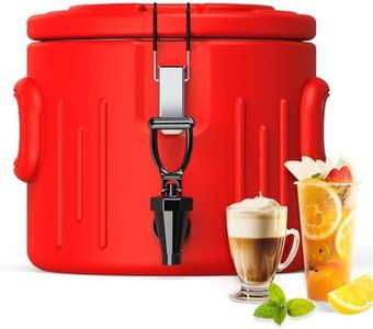 Insulated Beverage Dispenser 2 Gallon, Hot Drink Dispenser with 304 Stainless Steel Interior & Spout, Cold & Hot Water Dispenser, Portable Water Cooler, Outdoors Water Jug for Camping Party Sports