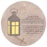 Keep The Light On Lantern 10 x 10 Inch Resin Stone Indoor Outdoor Garden Stepping Stone