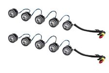 HELLA 2PT 010 458-701 LED-Daytime Running Light Set - LEDayFlex - 12/24V - round - Fitting - Lens Colour: Crystal clear - Cable: 120mm - Vehicle Front - Set