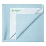 Bumpers Waterproof Quick Dry Sheet for Baby| Bed Pad Extra Absorbent Washable Matress Protector| Baby Bed Protector Sheet for Toddler Children (Sea Blue, Small (70x50 cm))