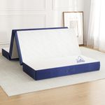 Doubleslee Folding Mattress Single Size, 15CM Memory Foam Foldable Mattress 4-fold With Washable Cover for Travel, Camping, Guest Bed, Dorm, Caravans (90x190x15cm)