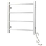 Towel Warmer Rack, 4 Bars, Polished 304-Stainless Steel, Electric Heated Towel Rack for Luxury Bathrooms, Plug-in or Hardwired, Palma by WarmlyYours