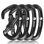 JRSGS 25KN Locking Climbing Carabiner Clips, UIAA Certified Rock Climbing Carabiner,Heavy Duty Carabiners Equipment,Large Size Carabiner for Climbing, Rappelling,Hunting and Rescue