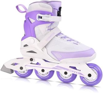 COSMOID Women's Adult Fitness Inline Skate - Roller Skates Blades Adult Female,White & Purple,Size 5-12,Move