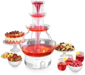 Nostalgia Countertop Retro Lighted Party Beverage Fountain – 1.5 Gallon Capacity, 3-Tiered Cascading Tower with LED Base - Perfect for Punch, Juice, Wine, Champagne & More