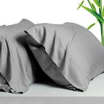 100% Viscose Made from Bamboo Breathable Pillowcases Standard Size Set of 2-Pack for Hot Sleepers and Night Sweats- Softness and Cooling Pillow Cases-Envelope Closure （Gery -20 x 26 Inches）