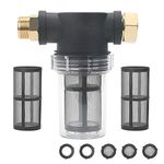 STYDDI 3/4Inch Garden Hose Filter for Pressure Washer Inlet Water, Sediment Filter Attachment for Outdoor Gardening Water Inlet Filter with 2 Extra 100 Mesh Screen and 2 O-Rings, 3 Filter Hose Washers