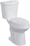 19"Toilet, Two-Piece Toilet, ADA Toilet with Dual Flush, Elongated Toilets for Bathrooms with Soft Close Seat, Universal Height with 1.28 Siphonic Flush Cotton White