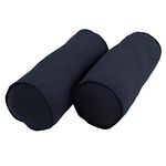 Blazing Needles Double-Corded Solid Twill Bolster Pillows with Inserts (Set of 2), 20" x 8", Hot Pink
