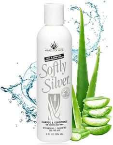 Miracle of Aloe’s Softly Silver Shampoo and Conditioner for Gray Hair, 2 in 1 Purple Restorative Hair Wash for Mature Hair, Adds Luster and Bounce, with Panthenol and 20% Pure UltraAloe