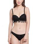 Voler Haut Women's Beautiful Lace Love Lingerie Set Black