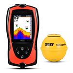 LUCKY Portable Fish Finder Transducer Sonar Sensor Water Depth Finder LCD Screen Echo Sounder Fish Finder Ice Fishing Sea Fishing