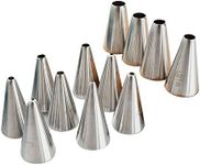 SINGOMON 12PCS Professional Stainless Steel Icing Tips Cake Cream Decorating Tips Round Piping Nozzles Icing Tips Piping Nozzles Plain Pastry Tip Set in Tube Russian Piping Tips Baking Supplies Cake Piping Nozzles Set with 12 Sizes for Cup Cake Decorating Supplies