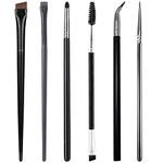 AOT Eye Brushes Set, 6 PCS Makeup Brushes for Eyeliner Eyeshadow and Brows Angled Eyebrow Brush Eyeliner Makeup Brush Set Tight Liner Brush Kit for Eyeliner, Eyebrow Filling