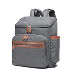 seyfocnia Diaper Bag Backpack for Women, Diaper Bag with Stroller Strap Large Opening, 30L Cute Waterproof Travel Bag for Dad Mom, Grey