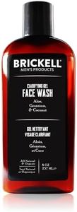 Brickell Men's Clarifying Gel Face Wash for Men, Natural and Organic Rich Foaming Daily Facial Cleanser Formulated With Geranium, Coconut and Aloe, 8 Ounce, Scented