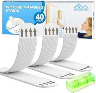 Heavy Duty Large Picture Hanging Strips, 20-Pairs (40 Packs) Adhesive Picture Hangers, No Damage Wall Hanger Without Nail, Poster Hanger Strips, Picture Hanging Hooks for Wall Decoration