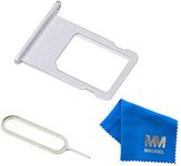 MMOBIEL SIM Card Slot Tray Holder Replacement Compatible with iPhone 6 2014 - Incl. SIM Pin - Silver