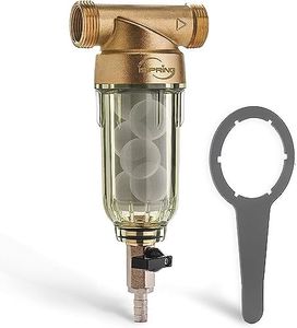 iSpring WSP-50SL Suavizador de Filtro de Agua de Sedimentos Reutilizable para Toda la Casa, Incluye Siliphos que Ayuda a Prevenir la Escala y la Corrosión, G 1" - 3/4", 50 Micras