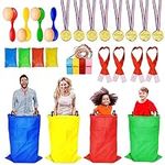 Potato Sack Race Bags - Sack Race Bags for Adults and Kids, Bean Bag Toss Game, 3 Legged Relay Race, Egg Spoon Game, Carnival Outdoor Lawn Game for Easter, Halloween, Christmas, Party (01)