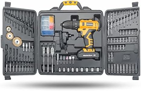 MasterSpec 92-Piece Power Tool Kit 18V Cordless Hammer Drill Screw Flap Bits Sockets Set