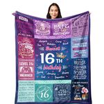 16th Birthday Gifts for Girls - Sweet 16 Gifts for Girls - 16 Year Old 60"X50" Blanket for Birthday - Gifts for 16 Year Old Girl - 16th Birthday Gift Ideas - Sweet Sixteen Birthday Decorations
