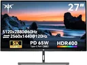 KTC 27 Inch 5K Monitor, 5120 x 2880 5K2K Monitor with 65W Type-C Port, Dual Mode Computer Monitors Compatible with Mac mini, IPS Panel, HDR 400, 217 PPI, 135% sRGB, HDMI DisplayPort, Tilt, H27P3