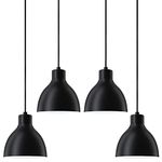 Doraimi Lighting Industrial Wire Hanging Light Indoor Mini Pendant Ceiling Light fixtures with Painting Black(Set of 4),Metal Shade for Bar Dining Room Corridor Living Room Kitchen Island