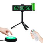 Ousmile Gym Timer Clock for Home Gym, Fitness Timing with Start/Stop Button, Interval Timer for Workout, Rechargeable Stopwatch Countdown Time with Stand, 12/24H Digital Wall Clock Gym Accessories