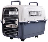 Elevon Plastic Kennels Pet Carrier Rolling Plastic Airline Approved Wire Door Travel Dog Crate, Large (30.7" L x 21.3" W x 22.8" H)