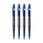 uni-ball Air UBA188M 0.5mm Roller Ball Pen | Waterproof Bold Ink | Water & Fade Resistant | Long Lasting Smudge Free Ink | School and Office stationery | Blue Ink, Pack of 4