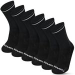 Sioven Professional Coolmax Crew Cycling Socks for Men and Women - 3 Pack Cushioned Bike Socks for Mountain Gravel Bike Indoor Spinning, Compression Athletic Running Socks