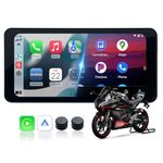 ZHNN 6.3 inch Waterproof Motorcycle Carplay Screen with TPMS, Wireless Carplay & Android Auto, 6.3 inch IPS Touchscreen, Motorcycle GPS Navigation
