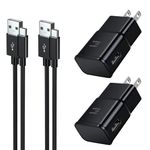 Type C Charger Fast Charging, 2 Pack Adaptive Fast Charger USB C Android Phone Wall Charger Block with 6FT+6FT+1.5FT Charge Cable for Samsung Galaxy S21/S21+/S21 Ultra/S20/S10+/S10e/S9/S8/Note 8/9/10