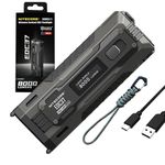 Nitecore EDC37 EDC37 Ultimate EDC Flashlight: Double The Power – 8,000 Lumens x 8000mAh w/Eco-Sensa USB-C Charging Cable