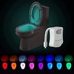 Toilet Night Light Motion Sensor - iBetterLife The Original LED 8 Colors Toilet Bowl Light Motion Activated, Light up Toilet Seat, Color Your Trip to Bathroom in The Midnight Dark