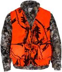 Klarny Camo Orange Hunting Vest for Men, Women, Kids with Pockets, High-Visibility, Waterproof, Ultra-Quiet Deer and Bow Hunting Gear, Accessories, Hunter Orange Vest for Safety, Comfort, XXX-Large